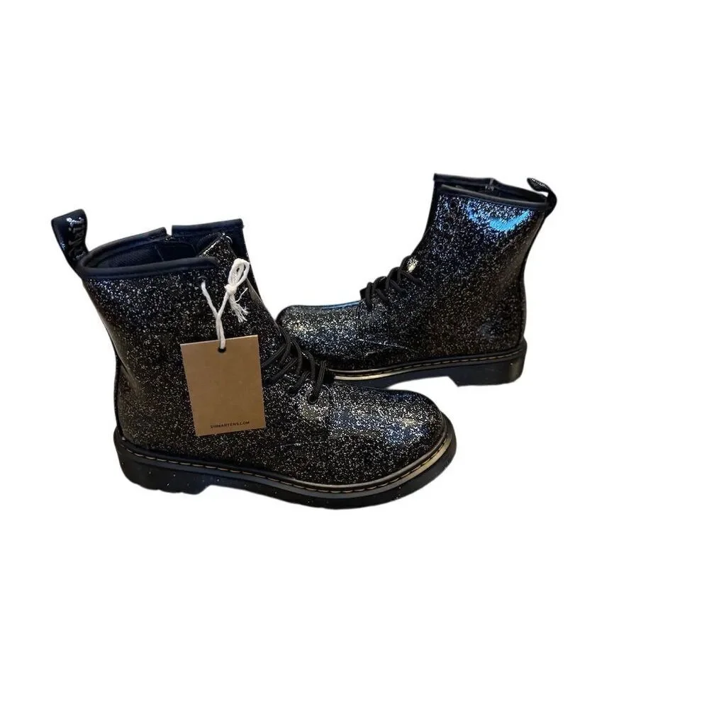 Dr. Martens 1460 Youth Cosmic Glitter Boots Black Size 6 Kids Big Girls - Picture 4 of 10